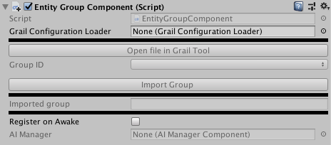 Exemplar EntityGroupComponent inspector